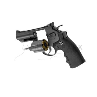 2.5 Inch Custom Revolver Full Metal Black Co2