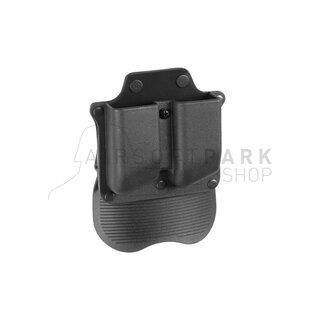 Polymer Double Pistol Mag Paddle Pouch Black
