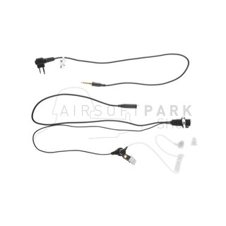 FBI Style Acoustic Headset Motorola 2-Pin Connector Black