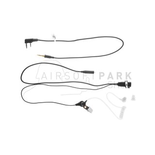 FBI Style Acoustic Headset Kenwood Connector Black